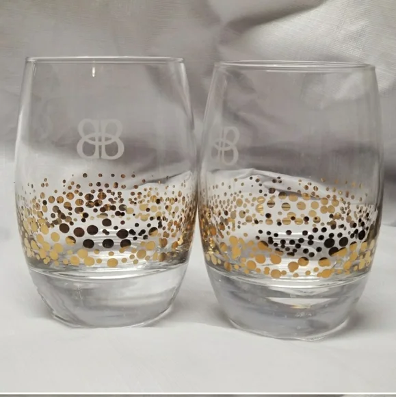'Bailey's Irish Cream' Gold Dot Confetti Lowball Tumblers 22kt Filled, Set of 2 - Picture 3 of 12